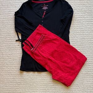 Liz Claiborne Black and Red Pajama Set